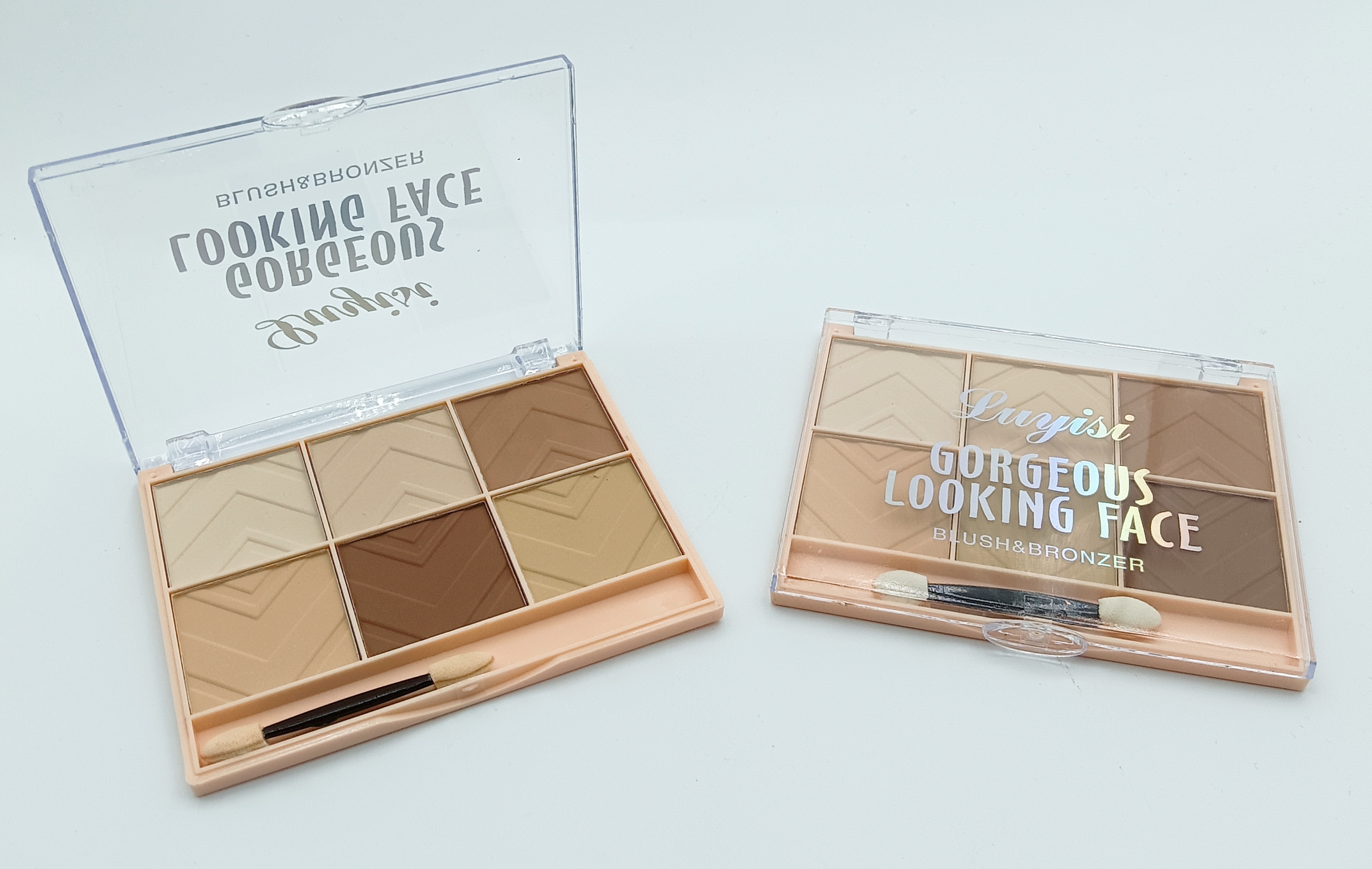 The new cross-border powder compact of luyisi brand, featuring three-dimensional shadow 6-color contouring powder, is resistant to makeup smudging, waterproof for hair repair, nose shadow, V-face, and does not smudge for 24 hours. Factory direct sales Item Picture