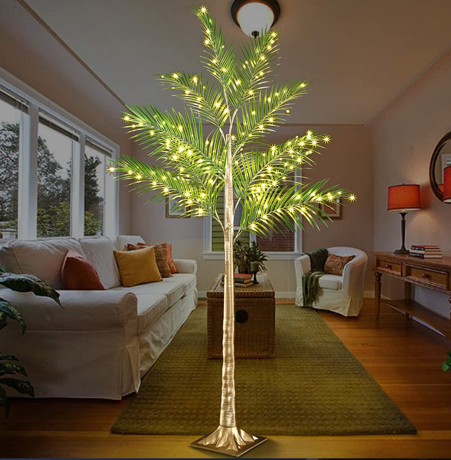 新年过年装饰彩灯景观灯春节LED棕榈椰子树户外氛围发光圣诞树灯LED树灯装饰发光树点亮树灯仿真树圣诞节装饰用品