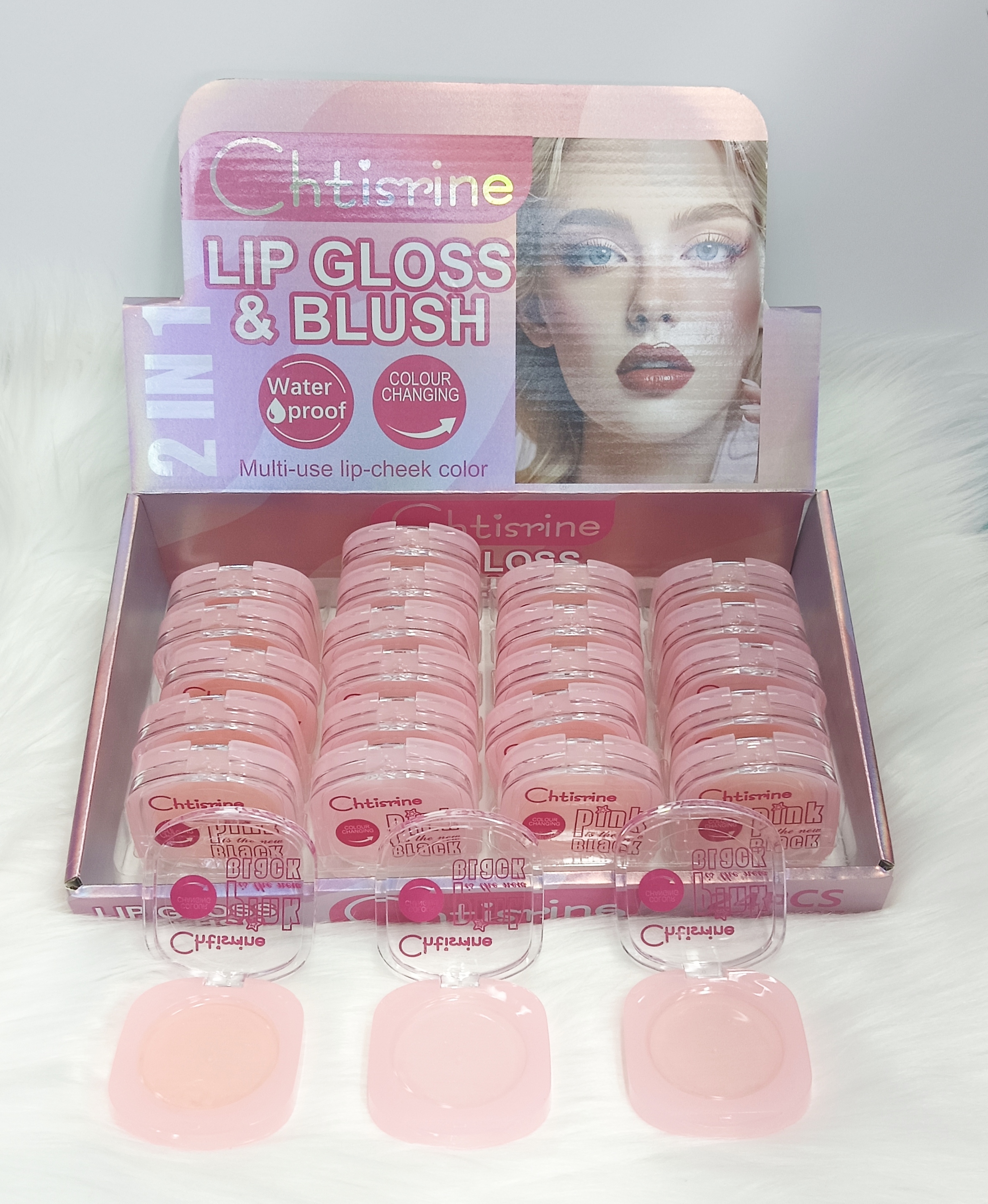 Warm Change Blush Clear Crystal Change Color Highlighter Blush Cream Black Square Round Blush blush full figure