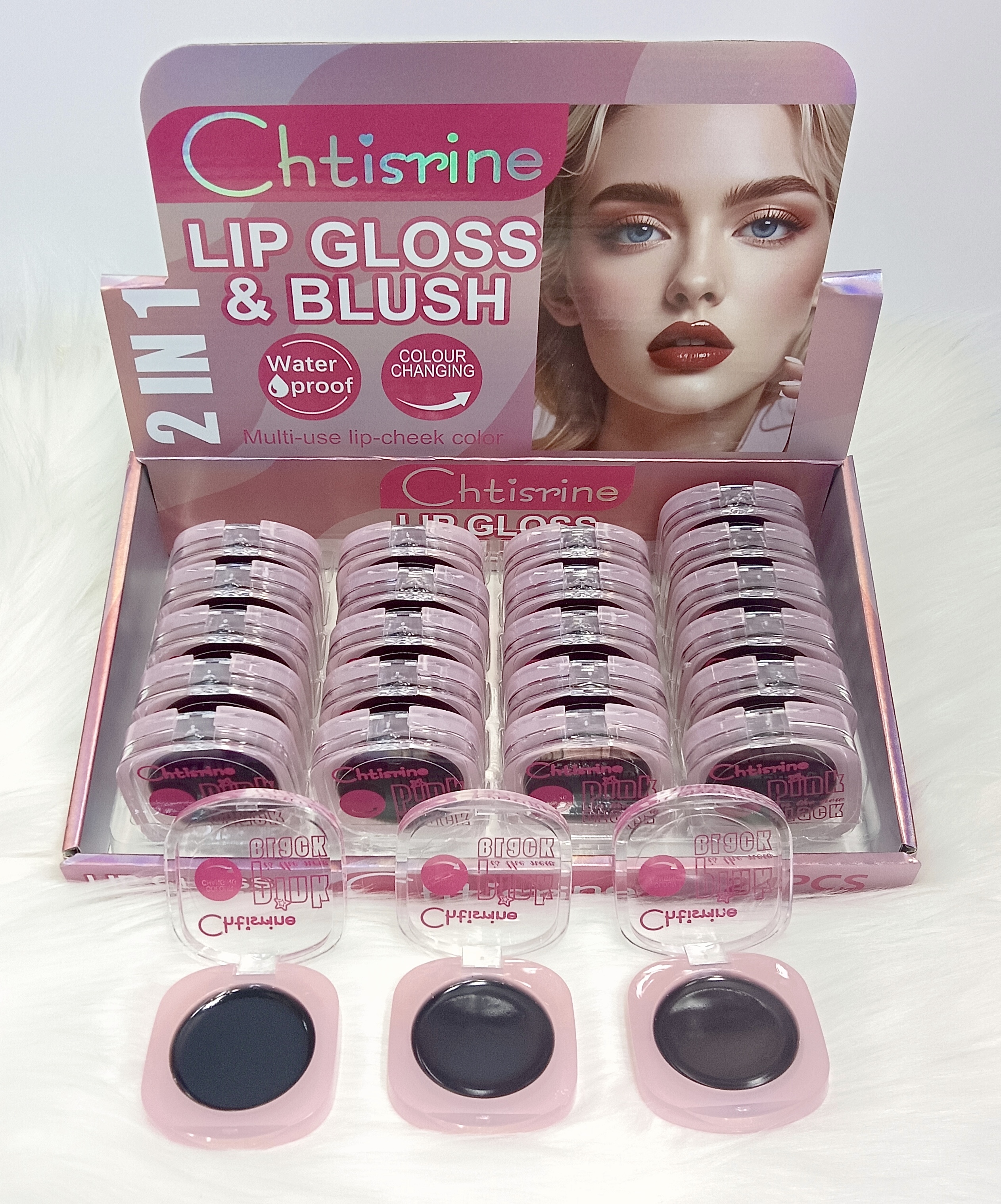 Warm Change Blush Clear Crystal Change Color Highlighter Blush Cream Black Square Round Blush blush Item Picture