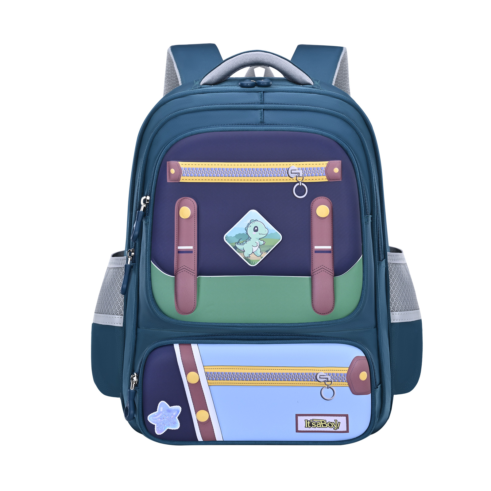 Large-tailed cat adjustable splicing color-blocking British backpack, primary school student classified storage schoolbag flexible zoning schoolbag, classroom back-protecting pressure-reducing schoolbag, breathable, waterproof, tear-resistant and wear-resistant backpack Application Scenario