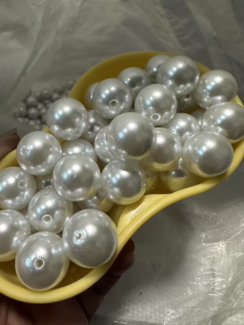 ABS仿珍珠直孔有孔散珠半圆珍珠贴片diy手链项链手工饰品配件批发