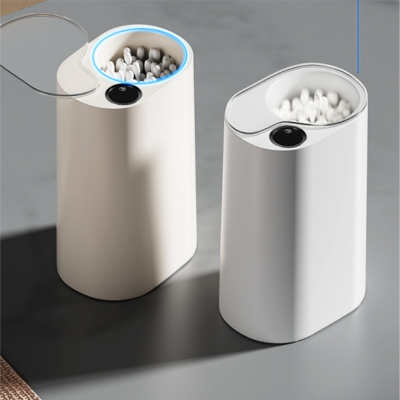 智能感应棉签盒全自动感应电动弹出棉棒收纳家用卫生间酒店盒装棉签机卸妆棉棒收纳盒电池款图