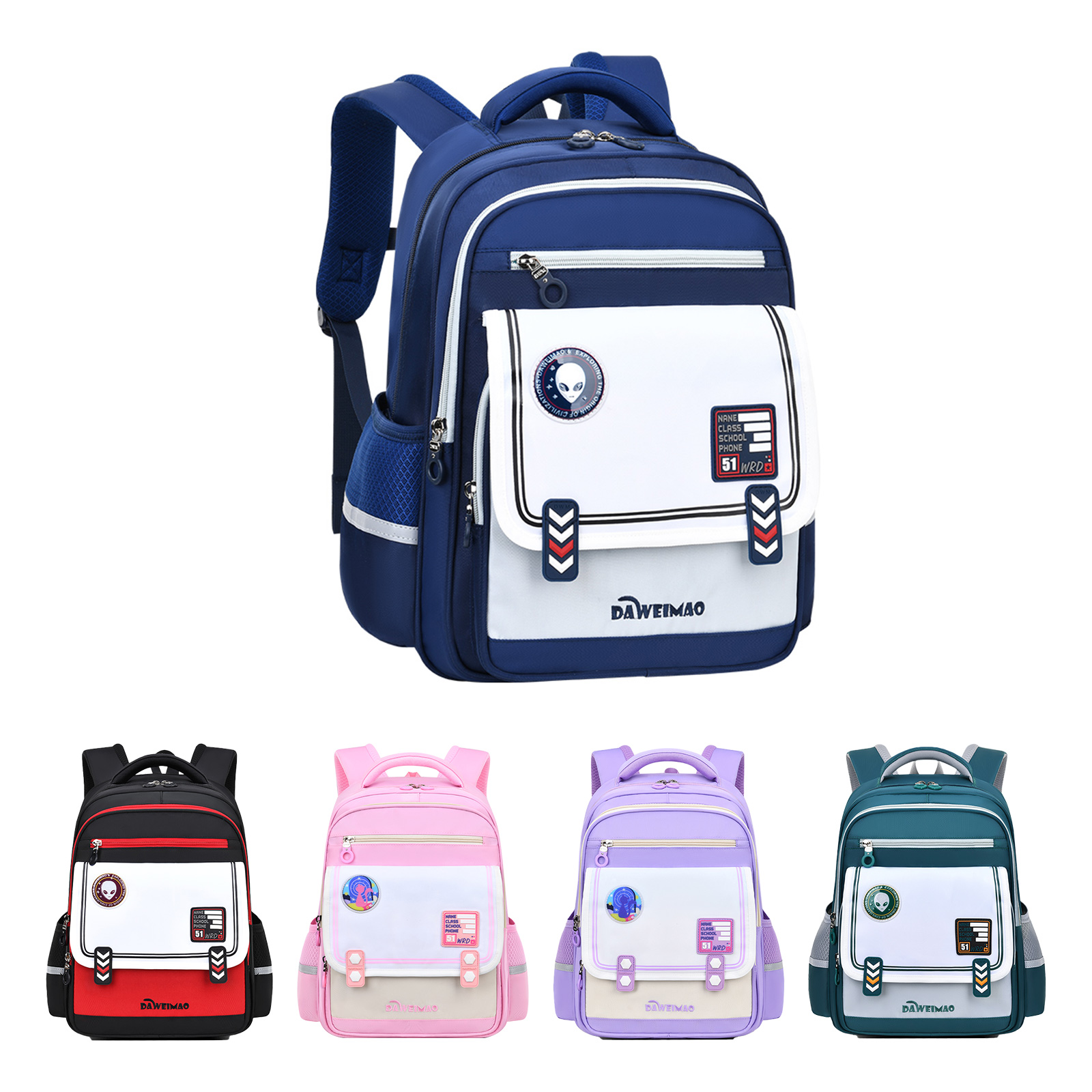 Large-tailed cat retro color-blocking British minimalist style unisex backpack, lightweight waterproof, wear-resistant and breathable schoolbag, large-capacity back-protecting and pressure-reducing backpack, outdoor travel dual-purpose backpack Item Picture