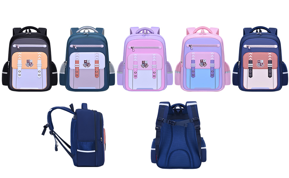 Large-tailed cat British minimalist color-blocking spine support and pressure relief backpack, large-capacity layered waterproof, tear-resistant and wear-resistant backpack, lightweight, wear-resistant and dirt-resistant backpack pic 1