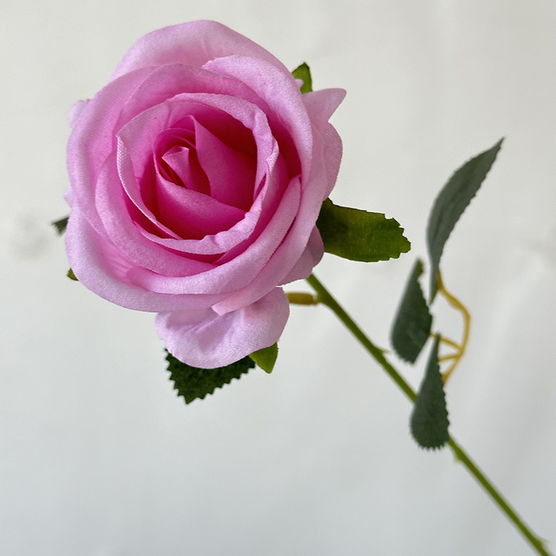 仿真花绒布单支仿真玫瑰婚礼仿真花客厅摆件假花绢花花束玫瑰花礼物道具 详情图11