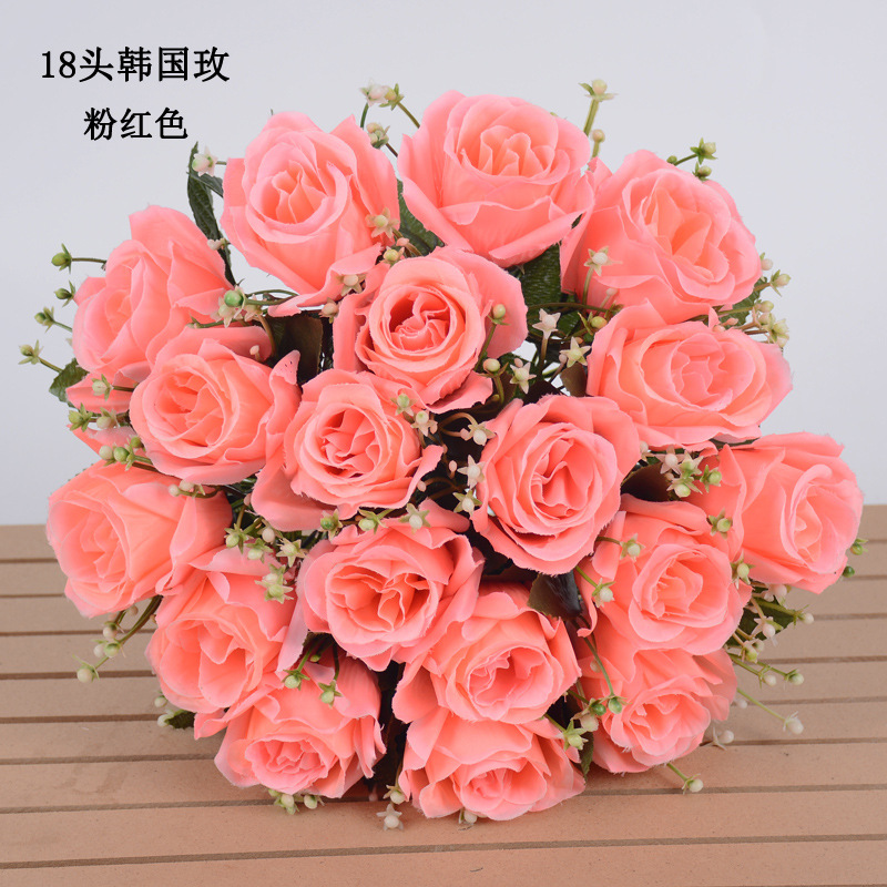 仿真花玫瑰花束婚庆客厅手捧花摆件假花义乌厂家批发详情图5
