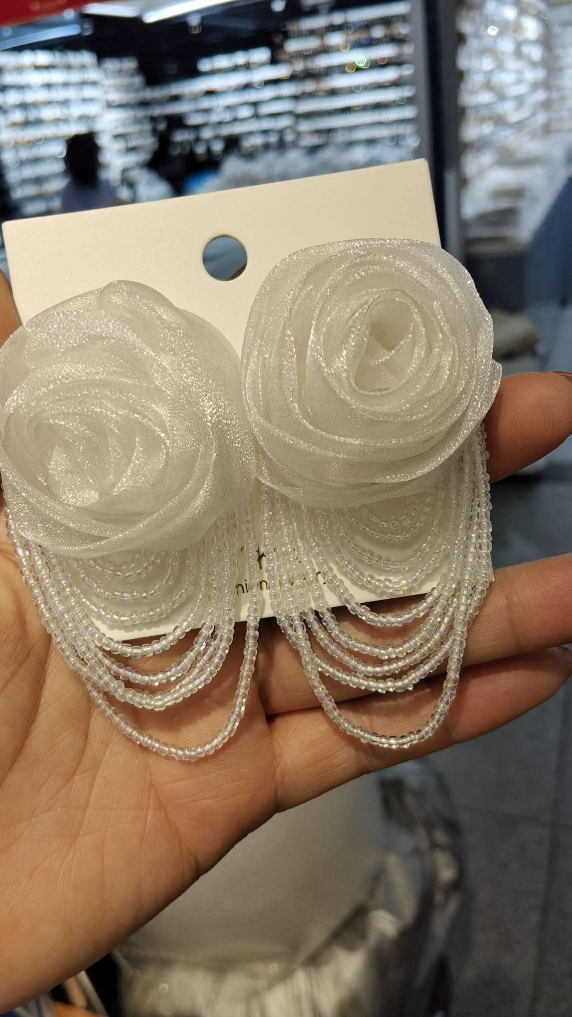 夏日仙气飘飘玫瑰花流苏耳环925银针夸张耳饰详情图1