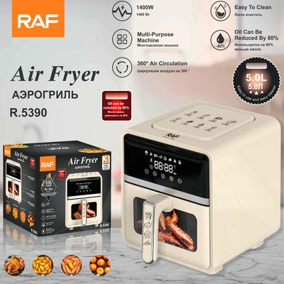 RAF European-standard cross-border 5L air fryer, a new household product, is a multi-functional smart home visual electric fryer without oil fumes thumbnail