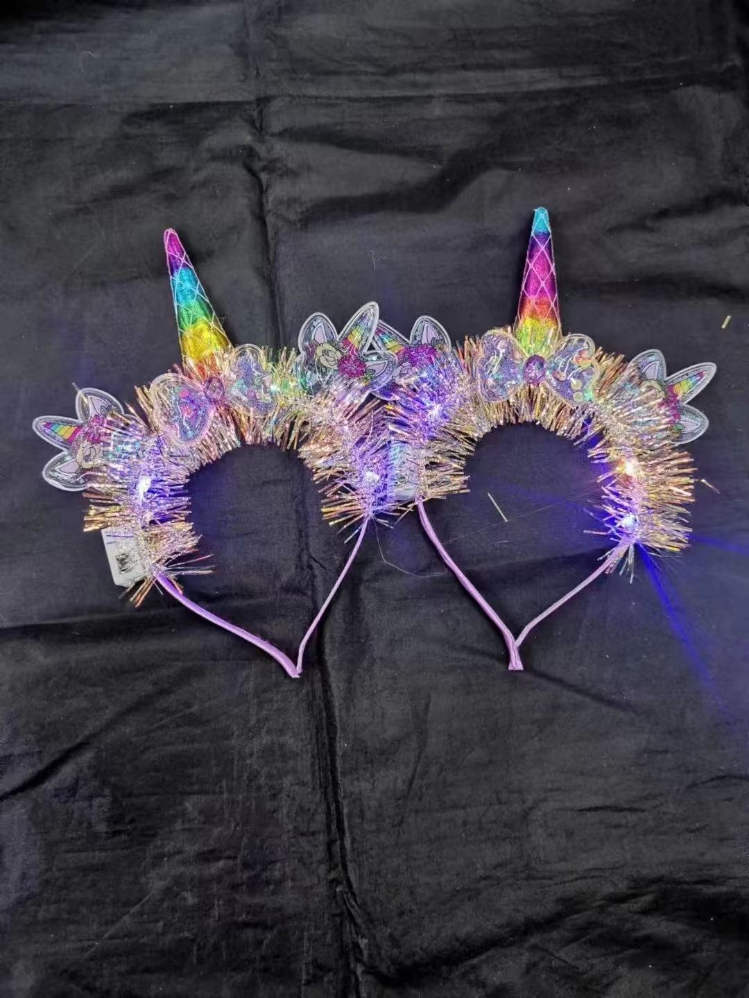 纱布蝴蝶结头扣发光玩具发光头扣详情1