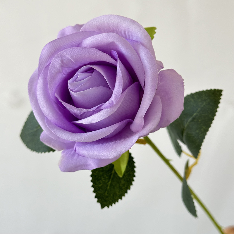 仿真花绒布单支仿真玫瑰婚礼仿真花客厅摆件假花绢花花束玫瑰花礼物道具 详情图4