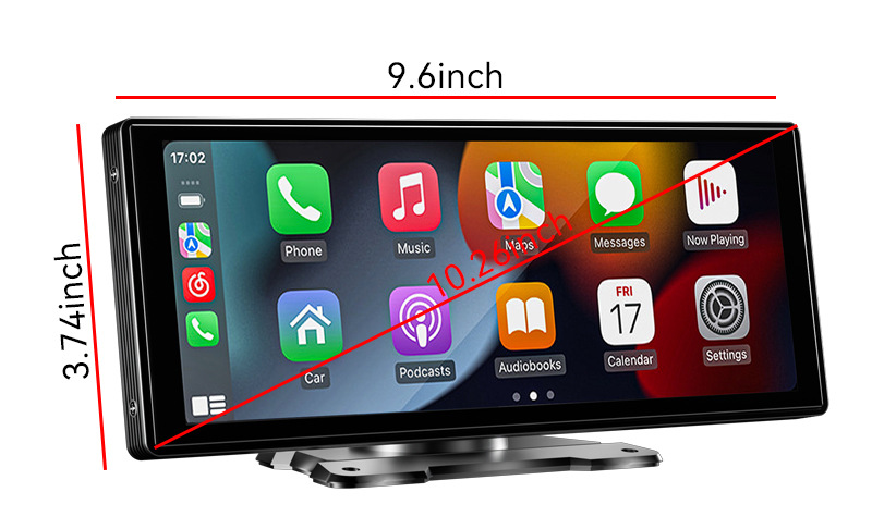 10.26寸便携式蓝牙车载多媒体播放器pnd无线Carplay显示器汽车汽车中控屏详情3