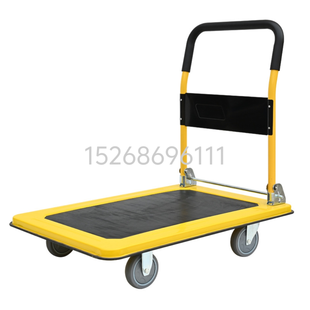 Trolley transportation, folding silent swivel wheel cargo trolley, heavy-duty wheel thickened trolley, special cargo trailer, flatbed trolley, trolley, trolley Specification image