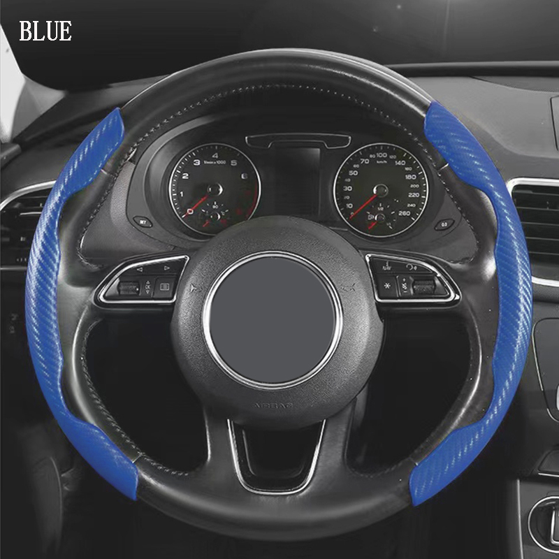 The snap-on carbon fiber steering wheel cover and handlebar cover are fashionable, beautiful and easy to disassemble and assemble pic 8