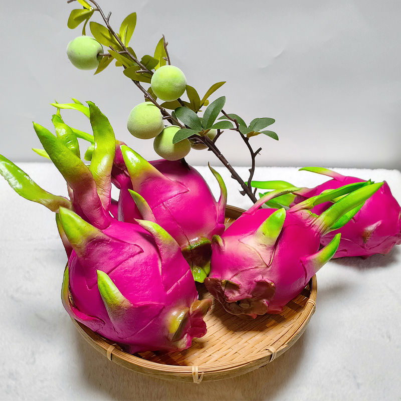 假火龙果超市食玩 工艺品礼品 精致仿真果蔬食物工艺品 水果仿真火龙果解压可捏摔不坏 独特创意收藏品