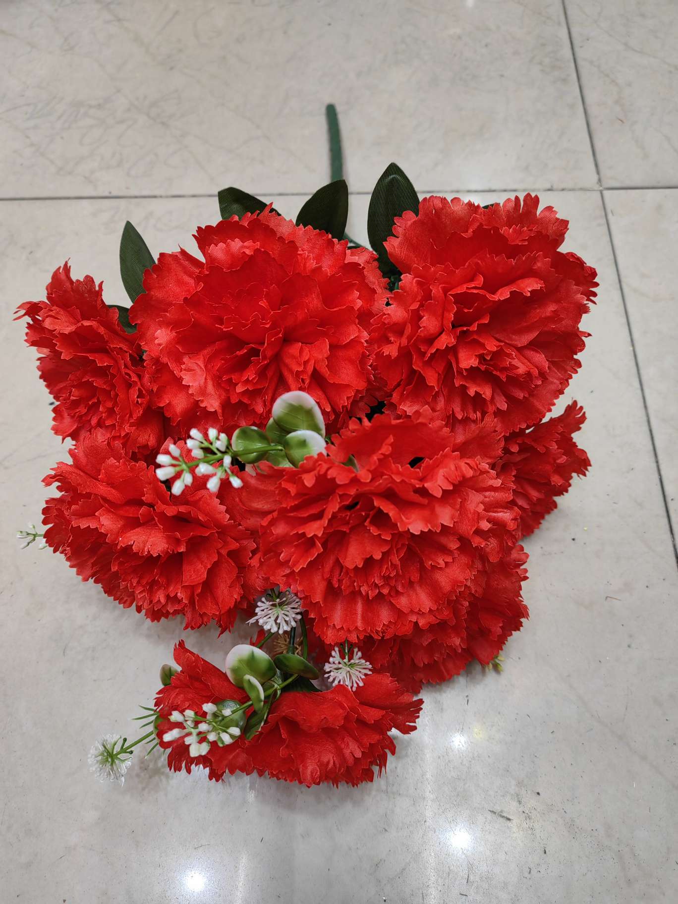 康乃馨，仿真花殡葬清明节碑花扫墓花祭祀仿真花