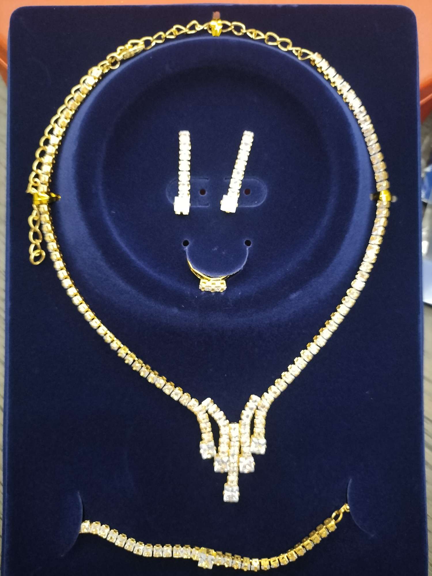 2025年流行新款饰品皓石项链四件套系列（项链、手链、戒指、耳环）一2