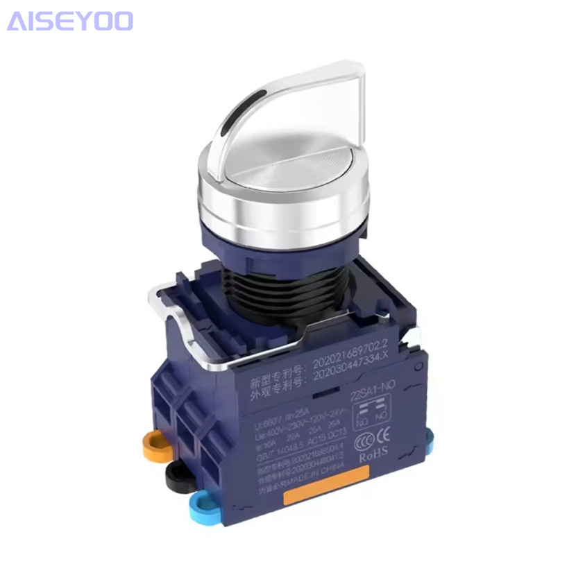 19/22mm metal knob switch holding type red and green with light, two-position and three-position rotating handle key button, two-position and three-position power switch with light, 9-24V Application Scenario