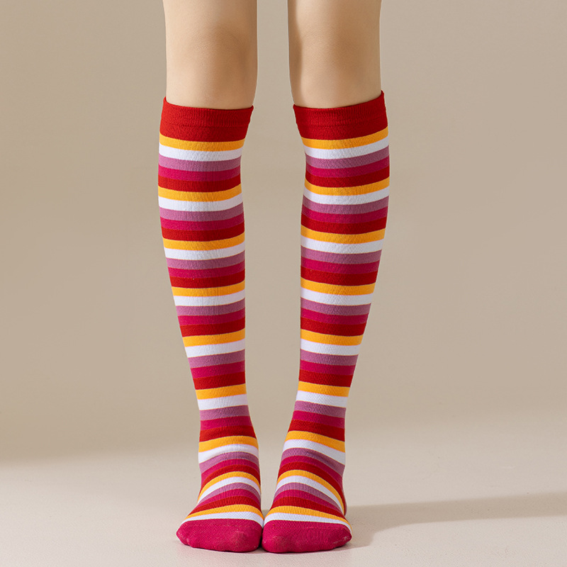 Rainbow mid-calf cotton socks detail image 20