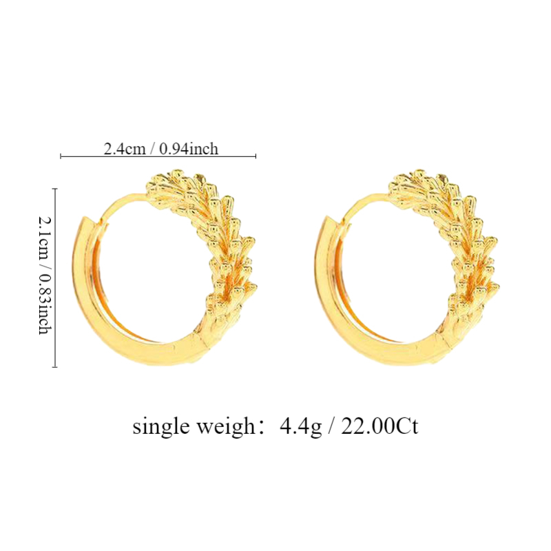 Fresh and fashionable, versatile wheat ear rings, women's design sense, creative arc-shaped earrings, personalized new earrings, wholesale in stock, one-piece consignment Item Picture