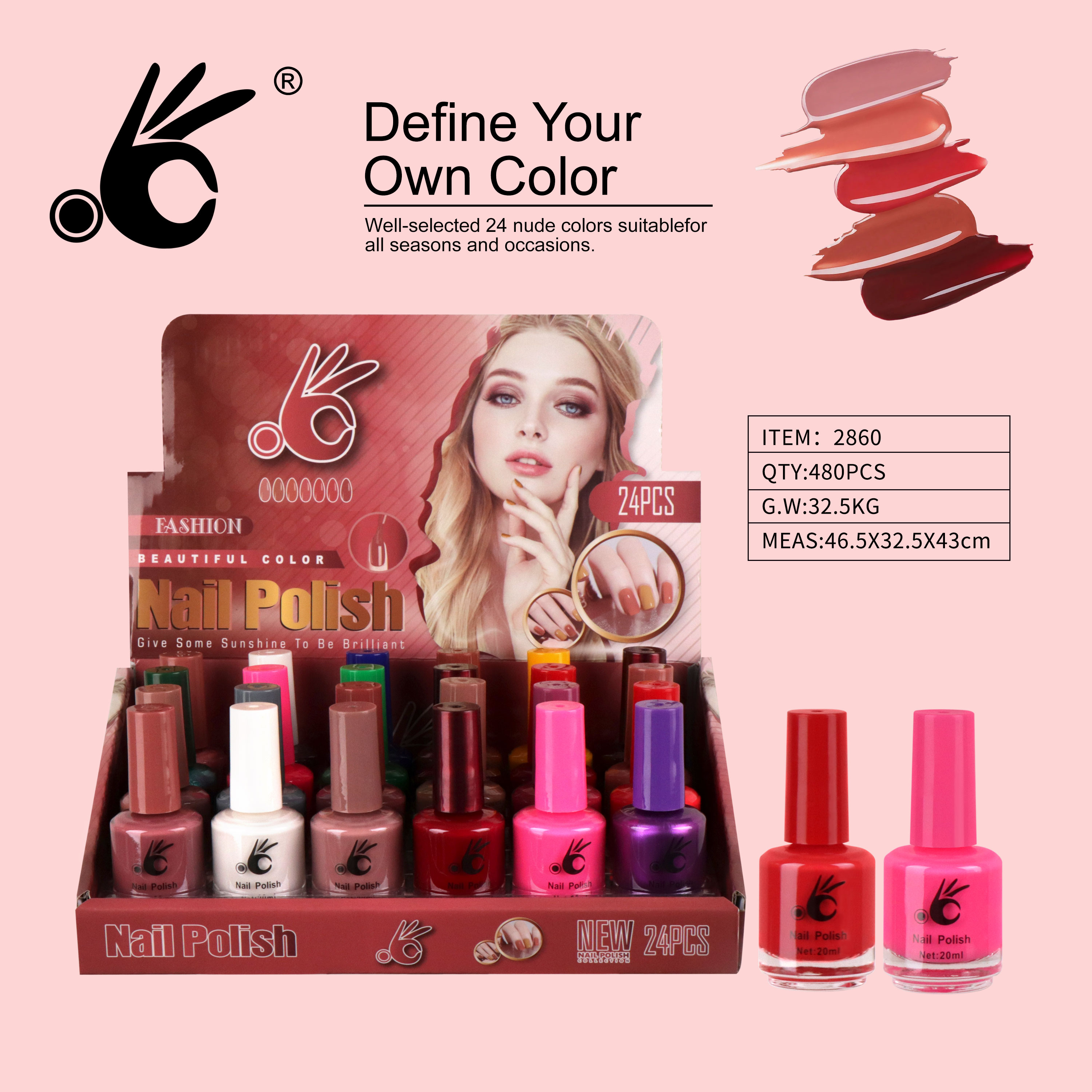 2860G of nail polish exclusively for foreign trade