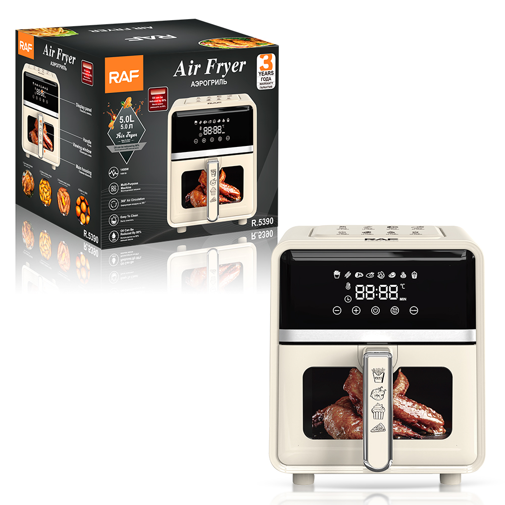RAF European-standard cross-border 5L air fryer, a new household product, is a multi-functional smart home visual electric fryer without oil fumes details Picture