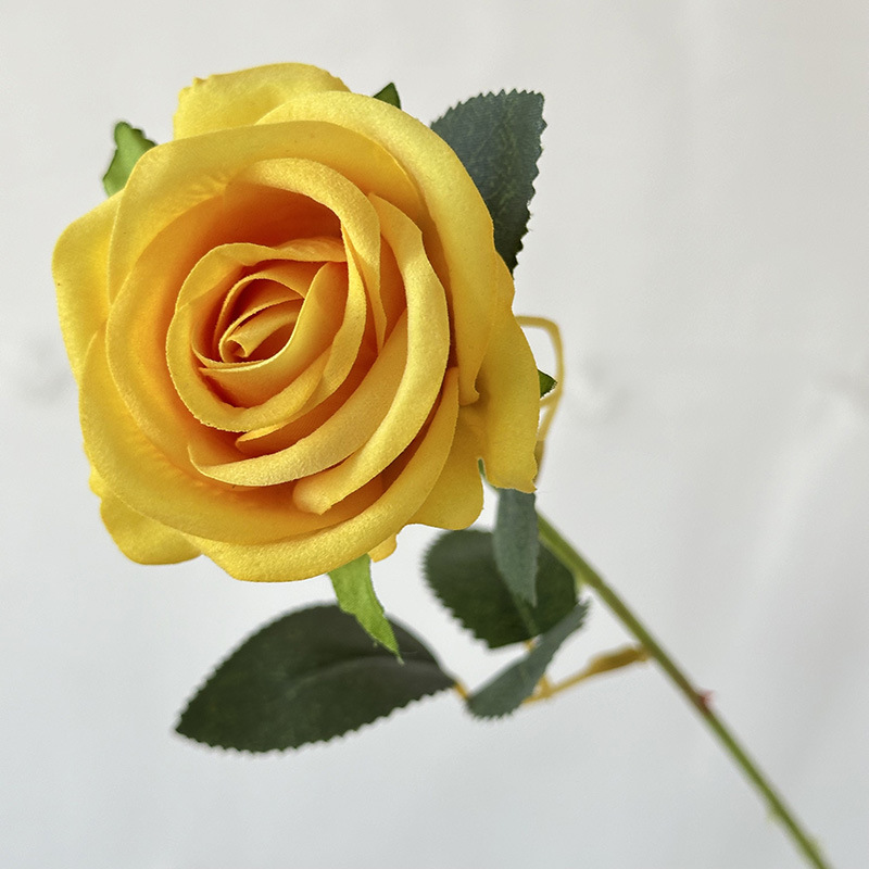 仿真花绒布单支仿真玫瑰婚礼仿真花客厅摆件假花绢花花束玫瑰花礼物道具 详情图13