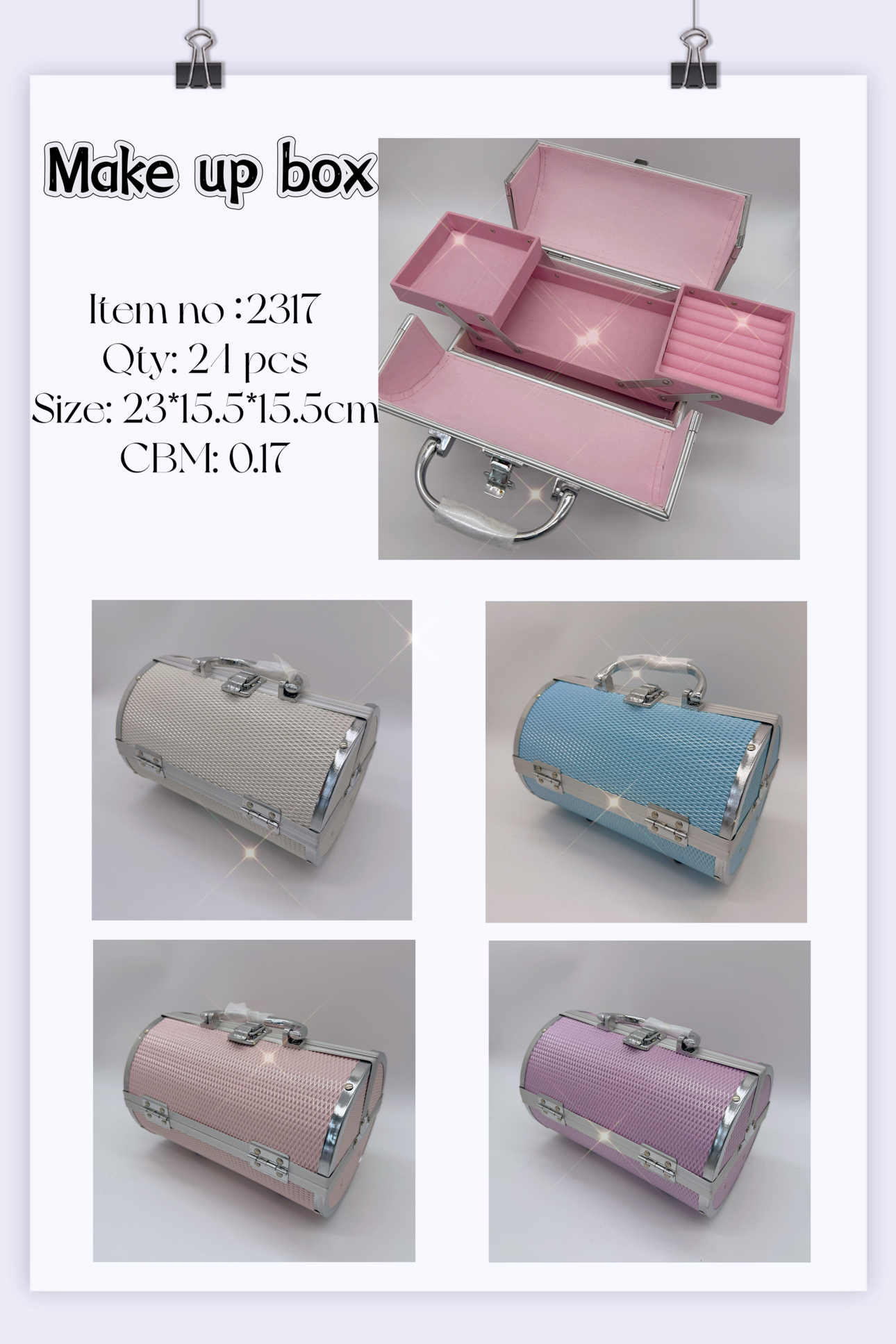 义乌好货  圆形小巧幻彩精致双开箱首饰盒收纳箱化妆箱