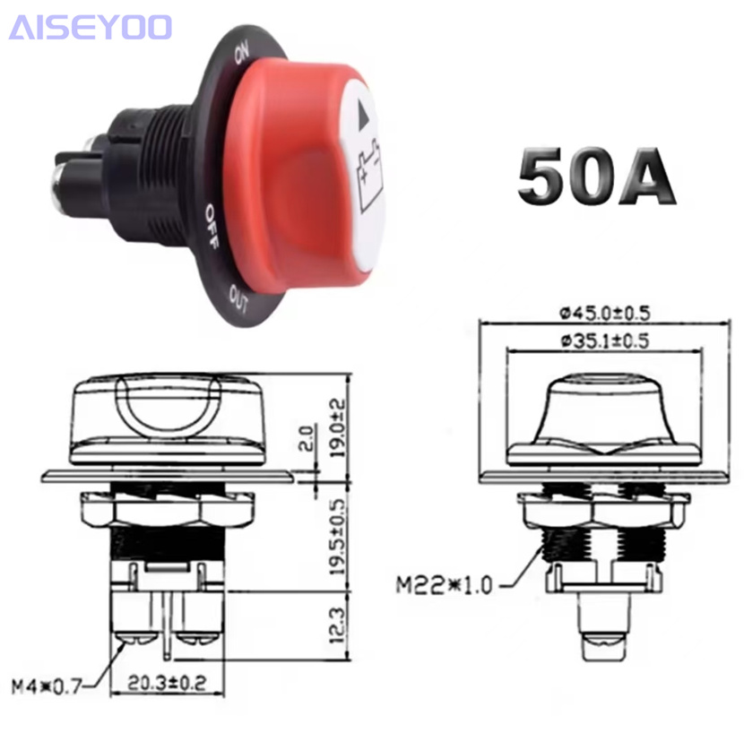 Rv battery switch, DC battery switch, 50A/100A/200A/300A waterproof protection power switch, rotary switch Application Scenario