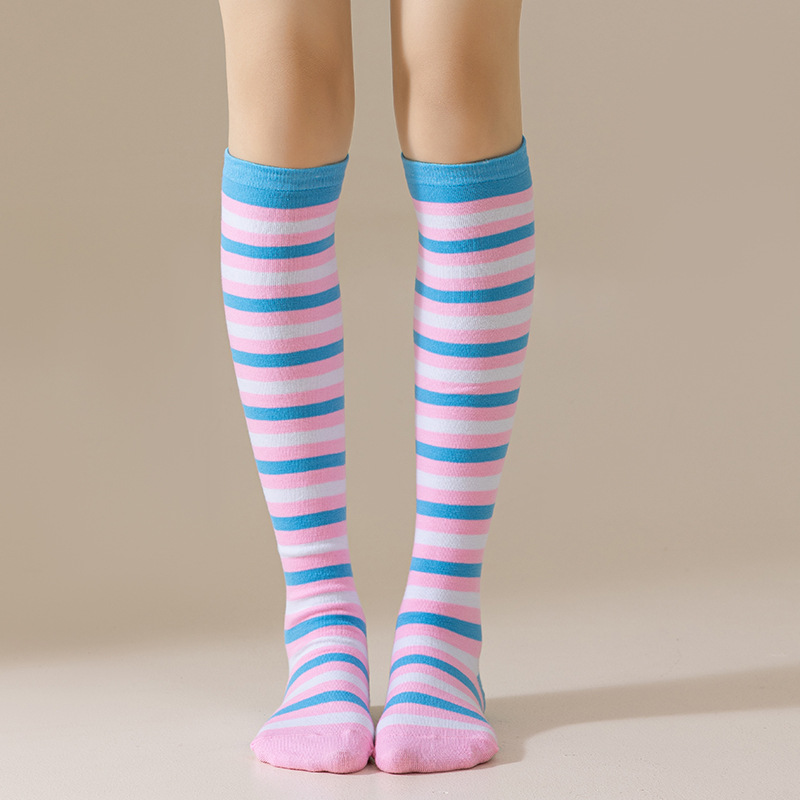 Rainbow mid-calf cotton socks detail image 12