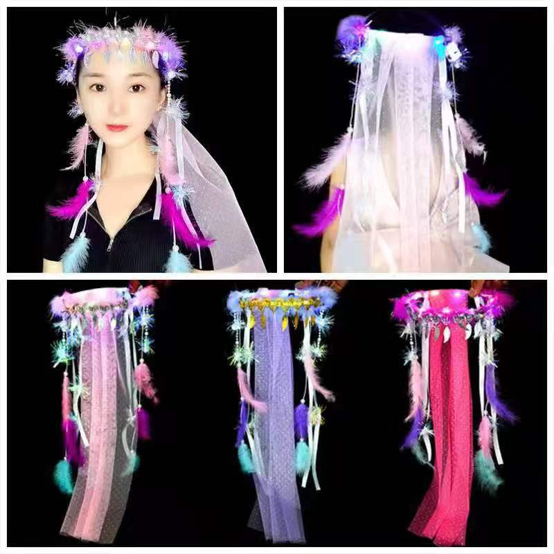 纱布蝴蝶结头扣发光玩具发光头扣详情26