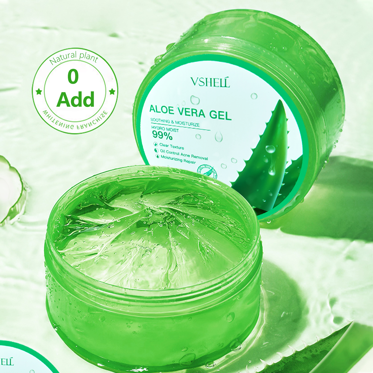 (Foreign Trade) Vshell 99% Aloe Vera Ingredients - Soothing Aloe Vera Gel 300Ml