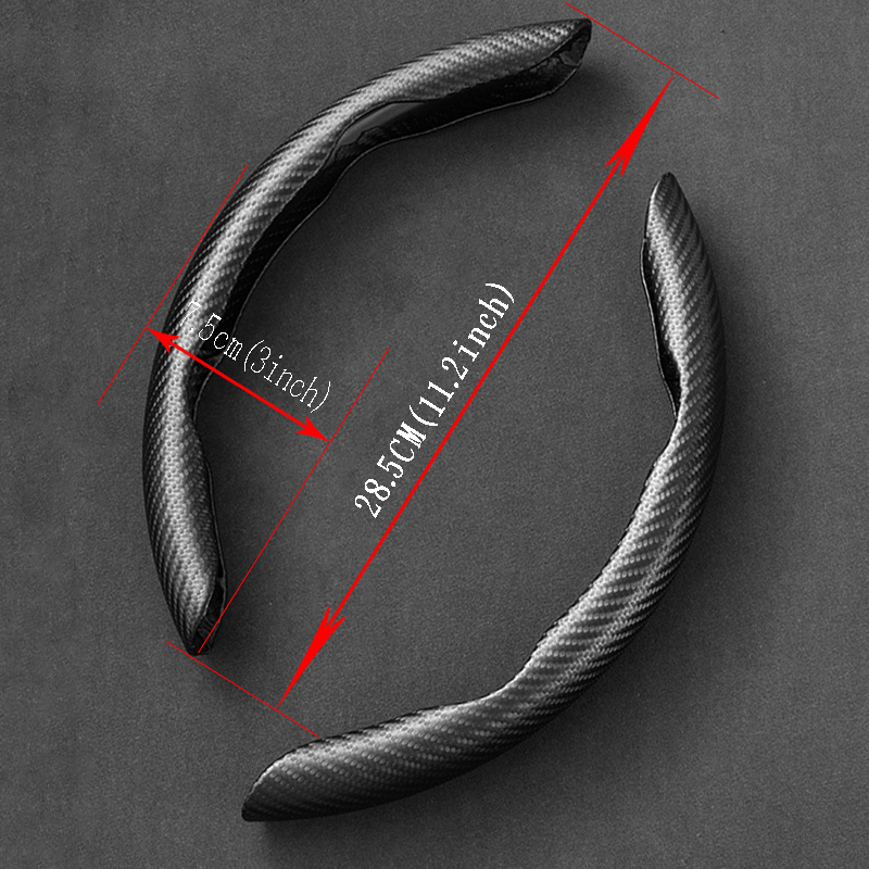 The snap-on carbon fiber steering wheel cover and handlebar cover are fashionable, beautiful and easy to disassemble and assemble pic 2