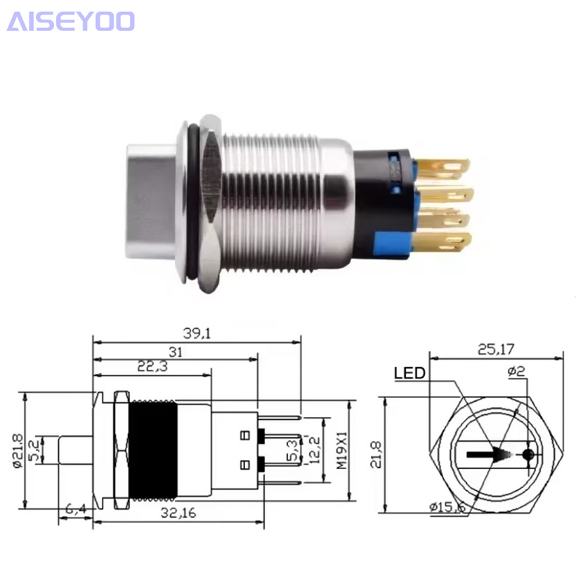 Metal knob switch with two or three positions, 16/19/22MM, normally open and normally closed, rotary power selection, key switch conversion, with light/without light self-locking Application Scenario