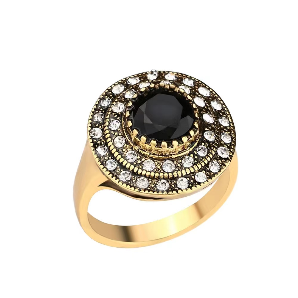 戒指耳环套装 欧美情侣拼接手饰品 高档绒布包装盒 时尚饰品手饰指环礼盒装