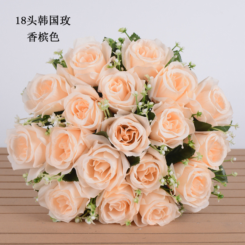 仿真花玫瑰花束婚庆客厅手捧花摆件假花义乌厂家批发详情图6