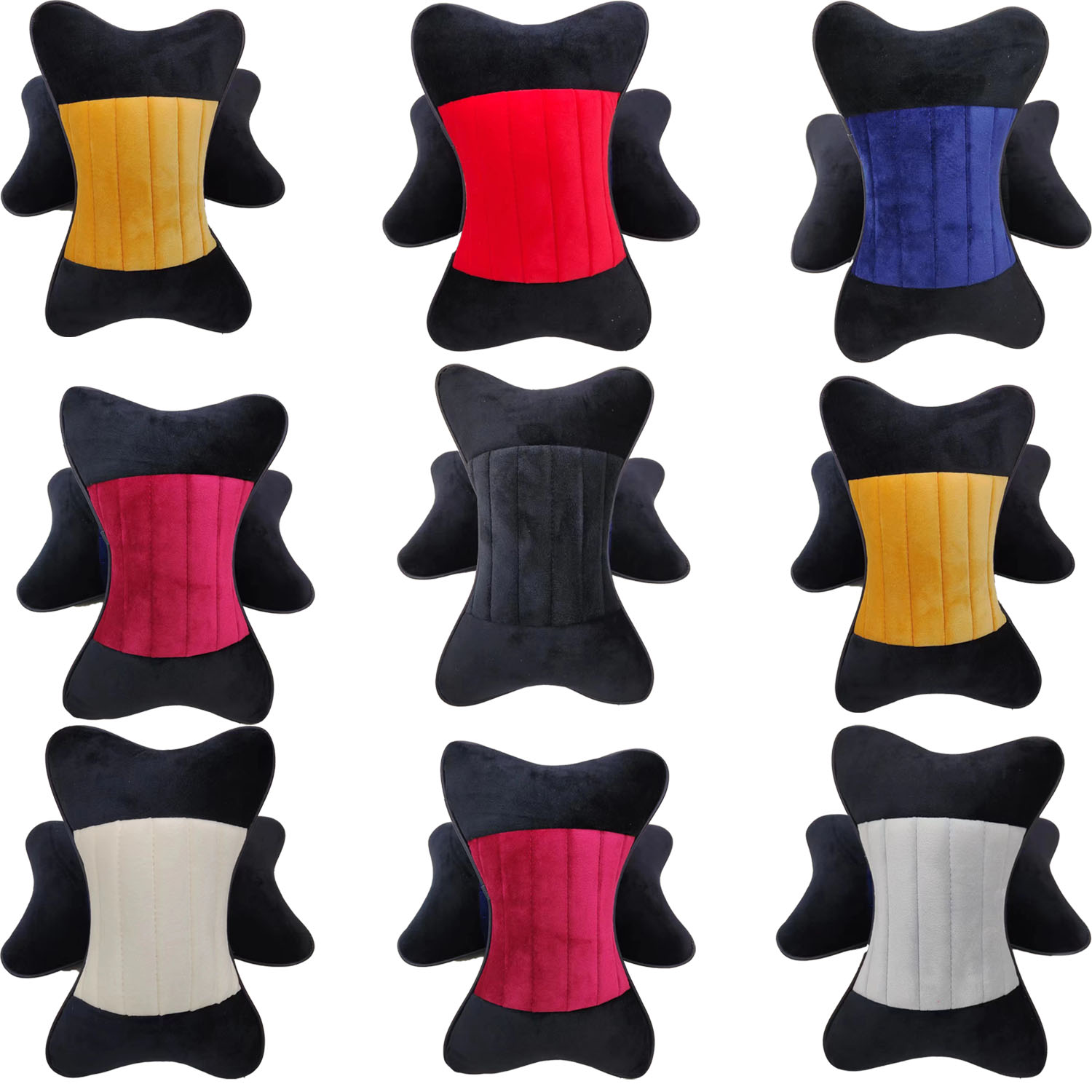 工厂批发跨境电商新款爆款套装 全绒布定做汽车用品 汽车头枕 车载用品汽车睡觉神器详情1