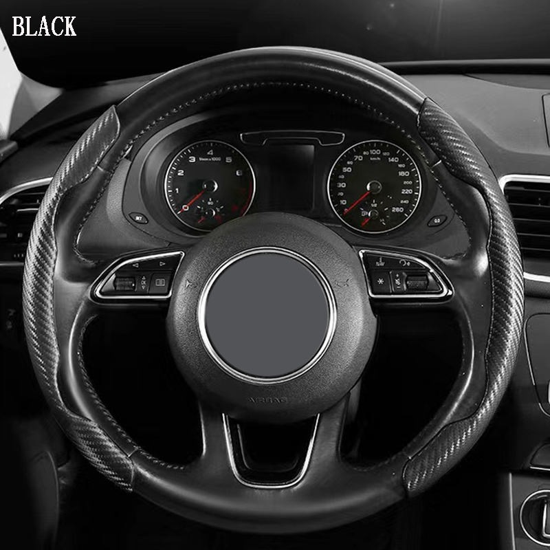 The snap-on carbon fiber steering wheel cover and handlebar cover are fashionable, beautiful and easy to disassemble and assemble pic 4