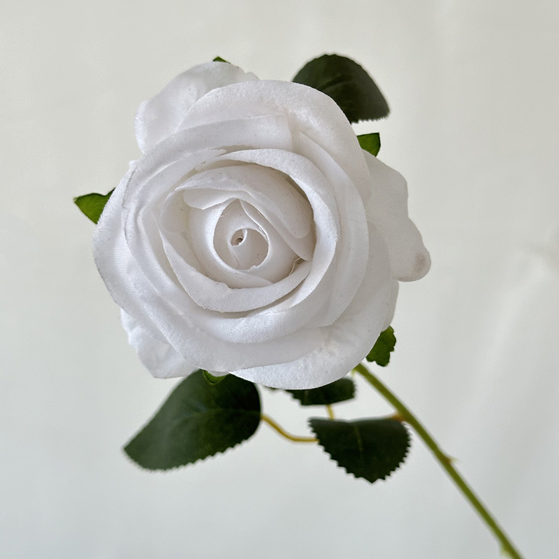 仿真花绒布单支仿真玫瑰婚礼仿真花客厅摆件假花绢花花束玫瑰花礼物道具 详情图16