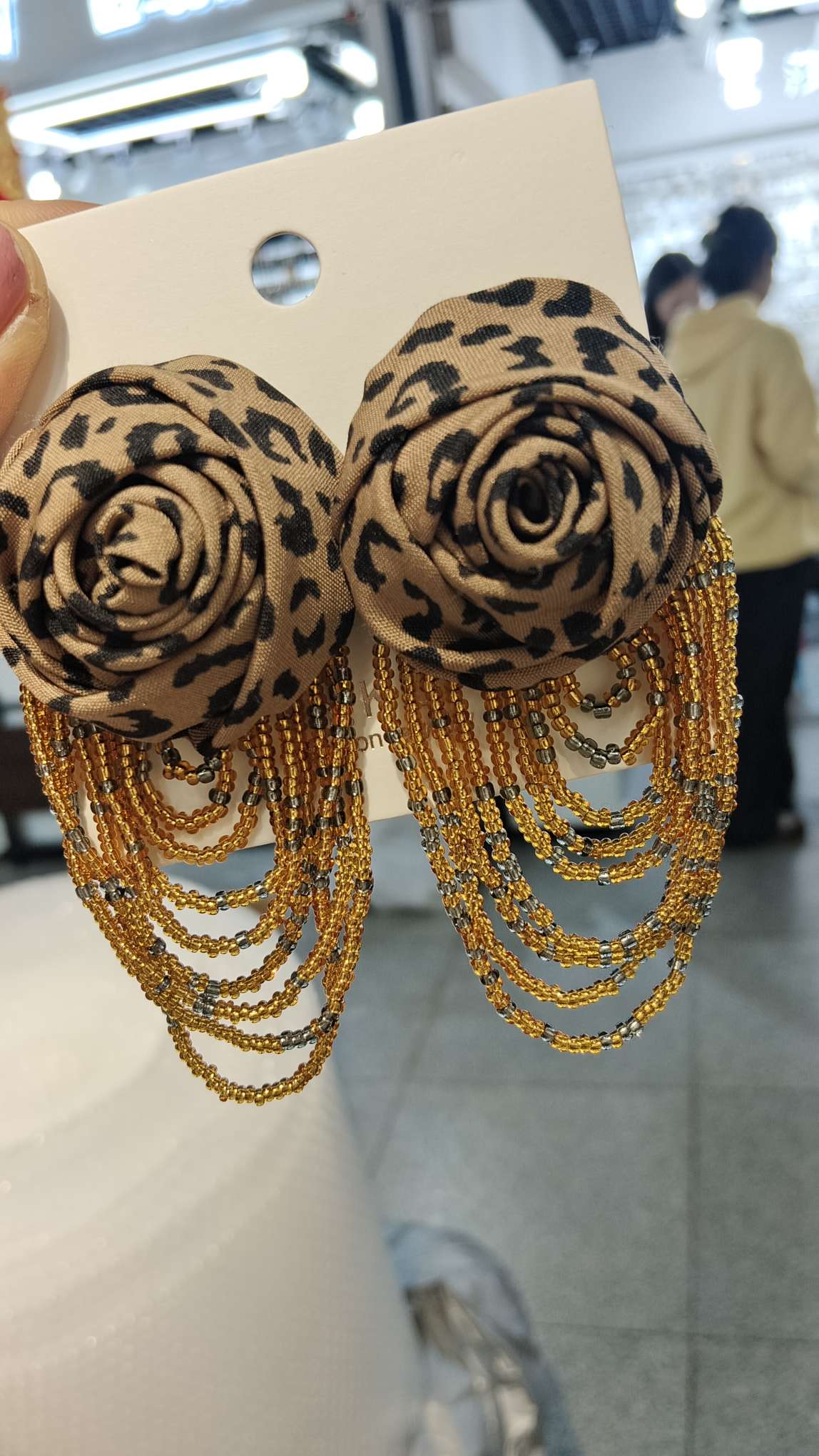 夏日仙气飘飘玫瑰花流苏耳环925银针夸张耳饰详情图3