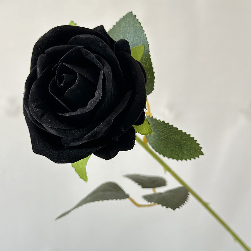仿真花绒布单支仿真玫瑰婚礼仿真花客厅摆件假花绢花花束玫瑰花礼物道具 详情图14