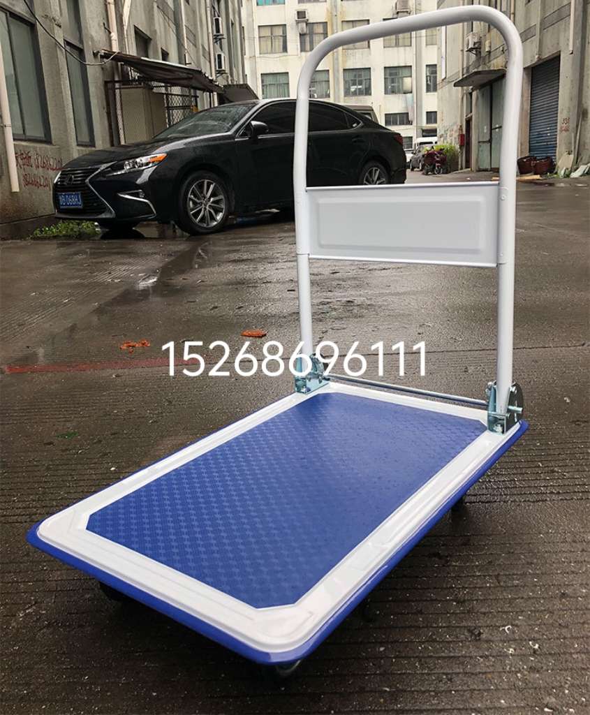 Cargo trolley, flatbed trolley, handling trolley, trailer, light sound household folding portable light steel plate trolley, flatbed trolley, trolley, small trolley, trolley detail image 7