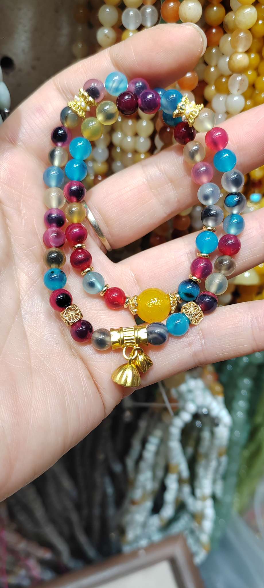 天然玛瑙糖心玛瑙水晶手链女款时尚饰品 手饰水晶手串 精致手链 闪耀水晶饰品 独特设计手链手链饰品饰品产品图