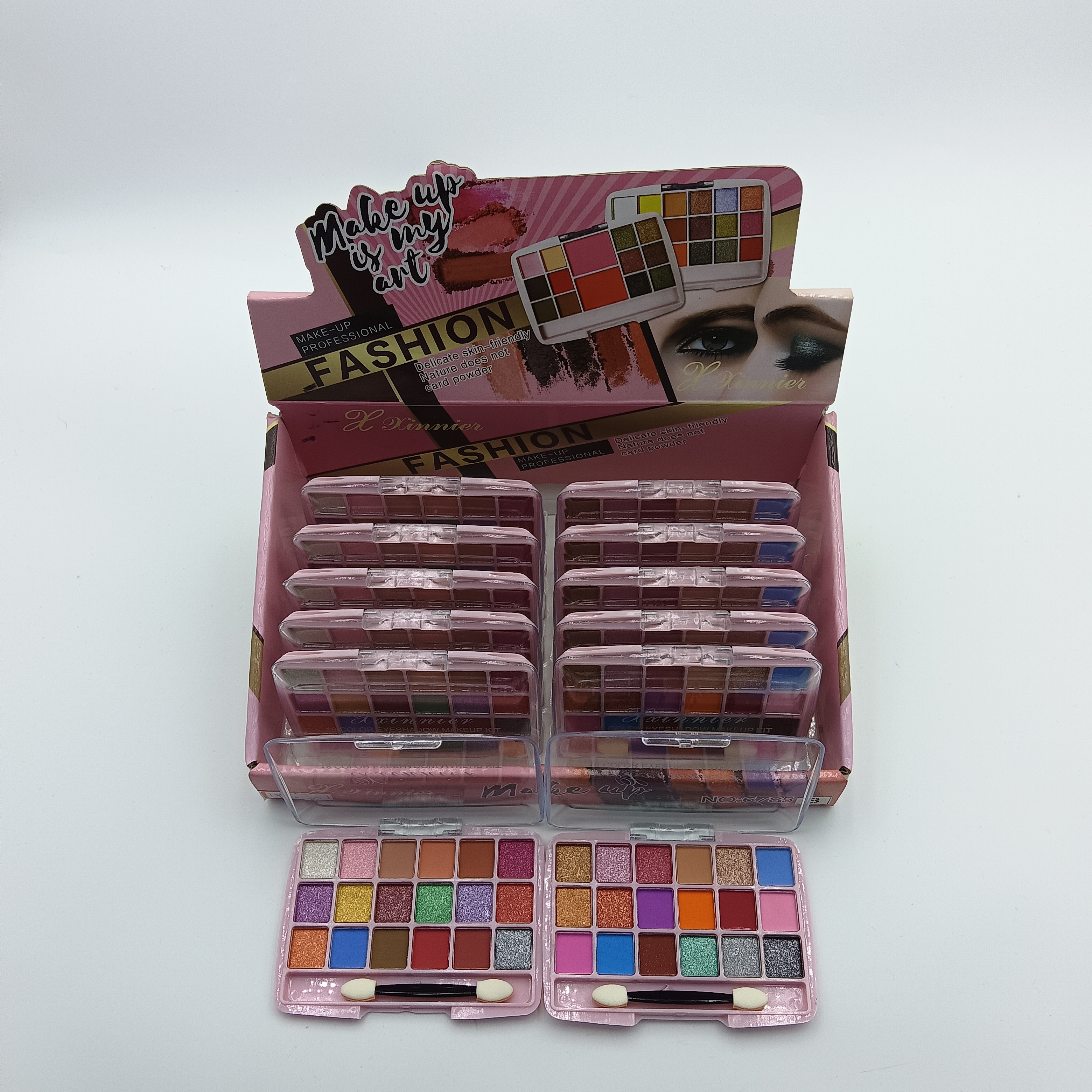 luyisi 品牌跨境新款眼影盘24小时持久不掉妆 厂家直销 不晕染14色眼影 加腮红组合套装 大地色彩妆眼影珠光眼影