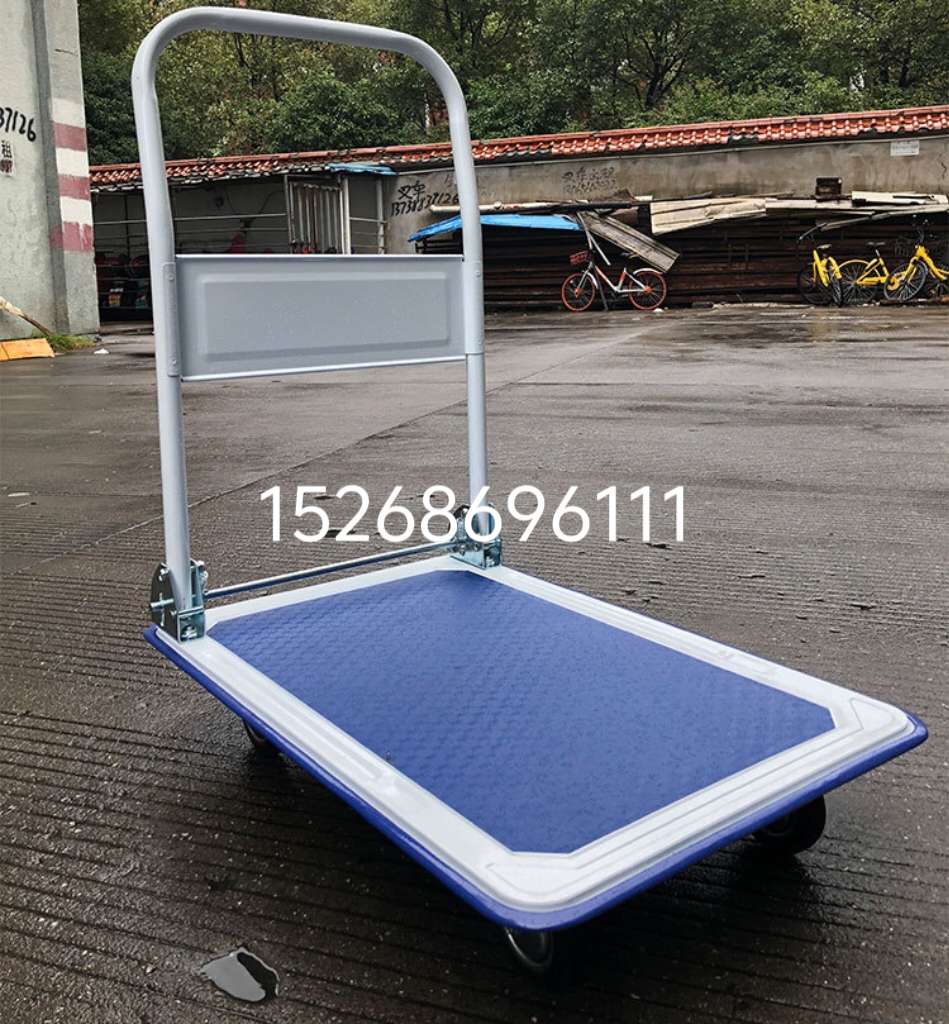 Silent flatbed truck, large hand-pushed four-wheel pull truck, small trolley, warehouse handling factory direct sales flatbed truck, handcart, small trolley, handcart detail image 8