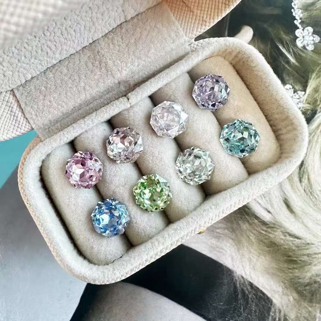 Octagonal rose diamonds of 6, suitable for stud necklaces, pendants, rings, jewelry accessories, stud accessories and jewelry Specification image