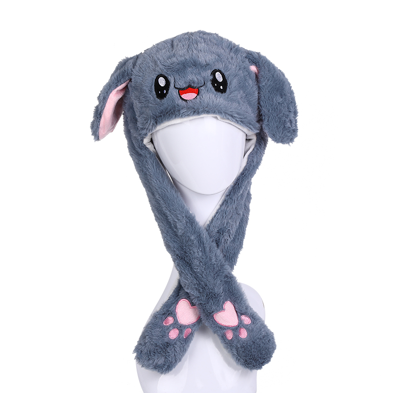 发光兔子帽一捏耳朵会动的兔兔帽搞怪又可爱的网红兔子帽工厂批发细节图