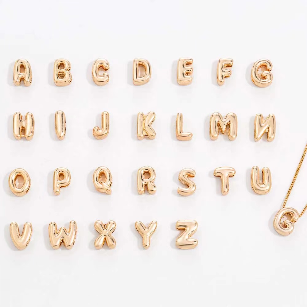 diy cross-border new style jewelry accessories, English letter gold-plated beaded couple bracelets, perforated necklaces and accessories Item Picture