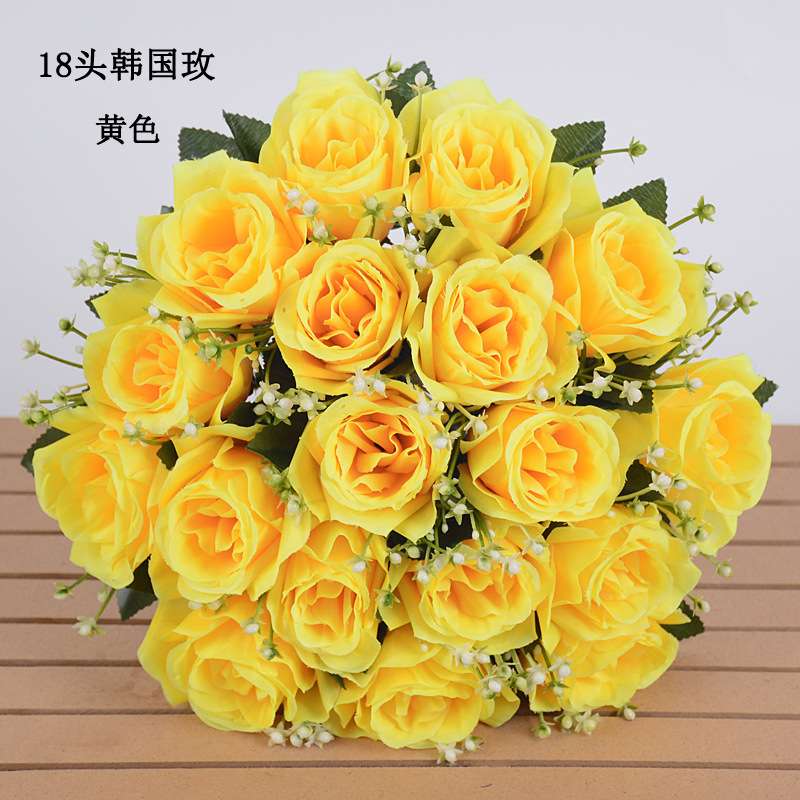 仿真花玫瑰花束婚庆客厅手捧花摆件假花义乌厂家批发详情图7