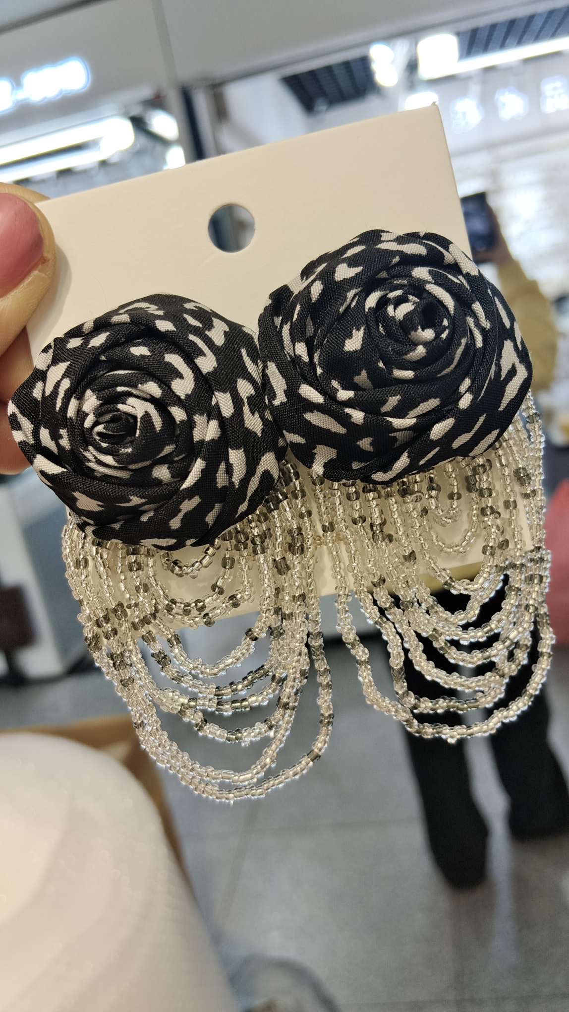 夏日仙气飘飘玫瑰花流苏耳环925银针夸张耳饰详情图2